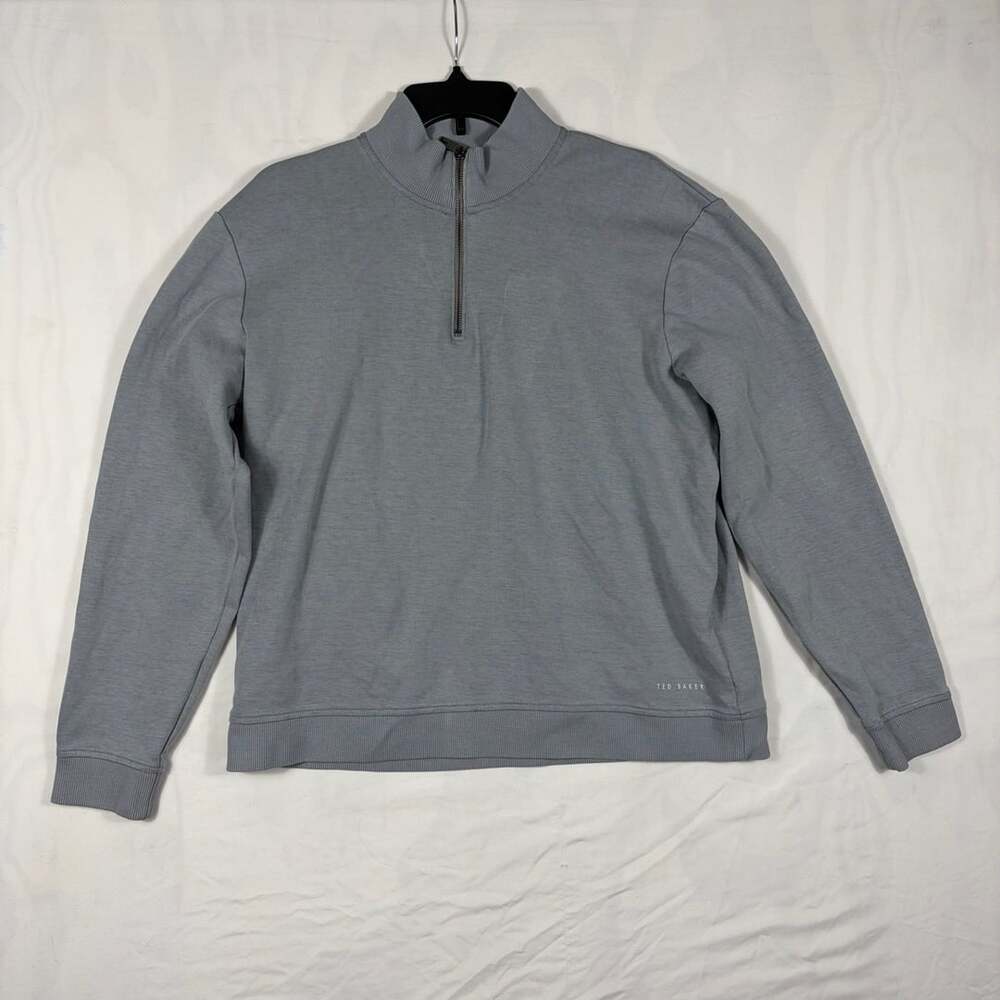 Ted Baker London Mens Funnel Neck Long Sleeves Quarter Zip Knit Sweater